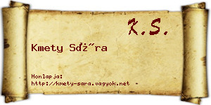 Kmety Sára névjegykártya